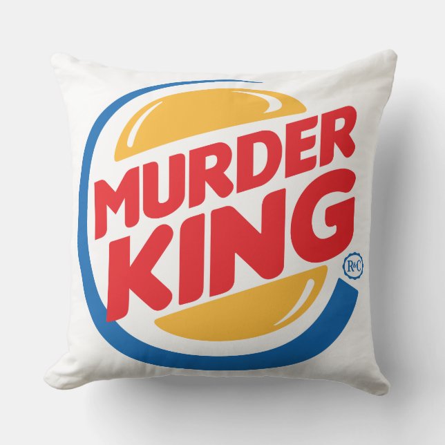 Almohada Murder King Throw Pillow (Front)