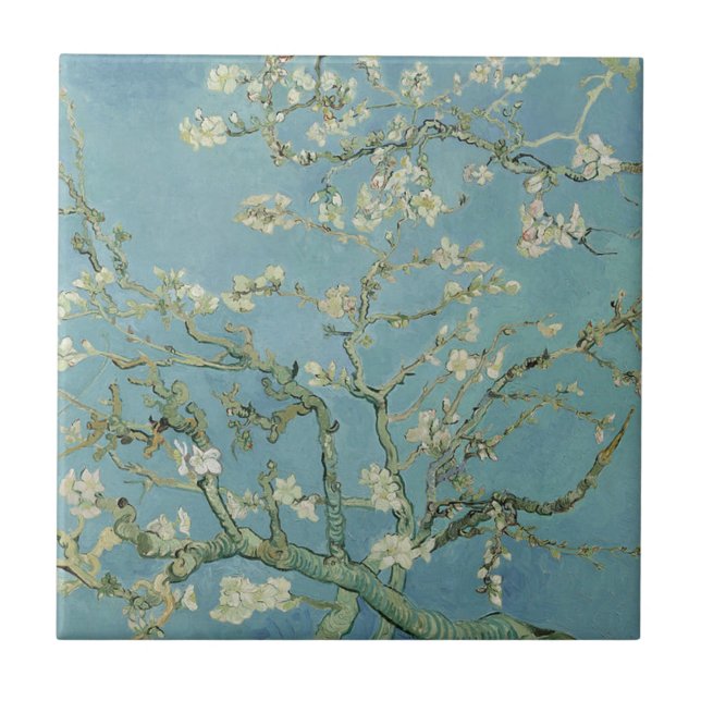 Almond Blossom by Vincent Van Gogh Ceramic Tile (Front)