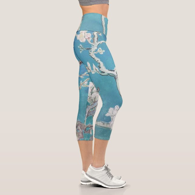 Almond Blossom Van Gogh Art  Capri Leggings (Right)