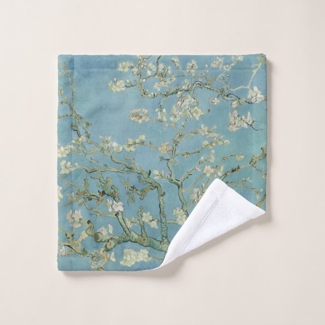 Almond Blossom – Van Gogh Inspired Floral Towel (Wash Cloth)