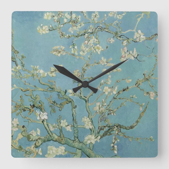 Almond Blossom: Vincent Van Gogh  Square Wall Clock (Front)