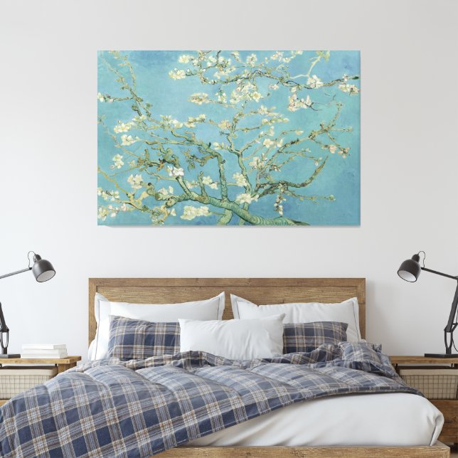 Almond Blossoms by Vincent van Gogh Canvas Print (Insitu(Bedroom))