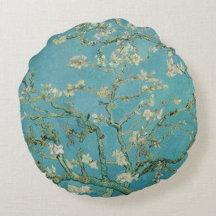 Almond Blossoms by Vincent Van Gogh Fine Art Round Pillow