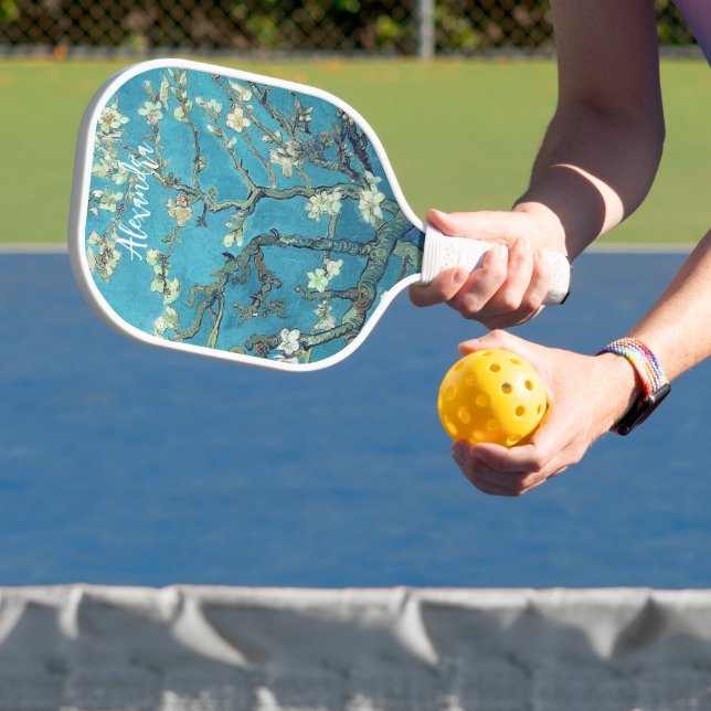 Almond Blossoms Custom Text Pickleball Paddle (Insitu)