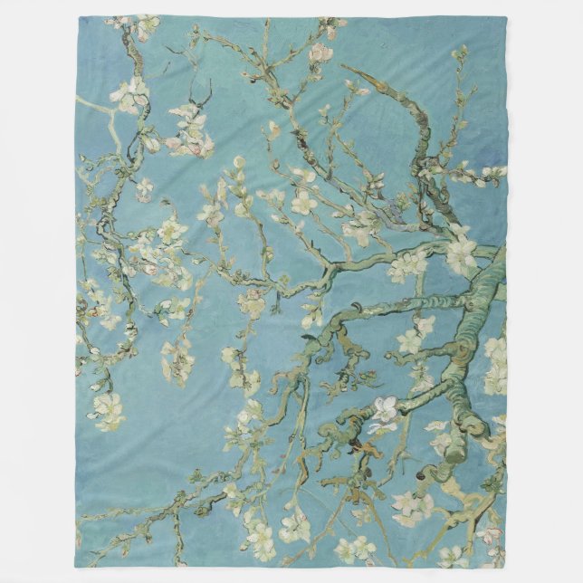 Almond Blossoms Painting by Van Gogh Fleece Blanket (Front)