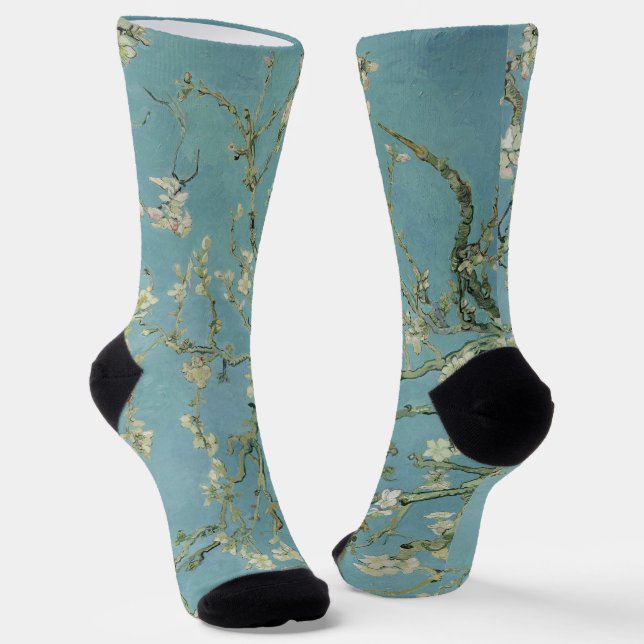 Almond Blossoms Painting by Van Gogh Socks (Angled)
