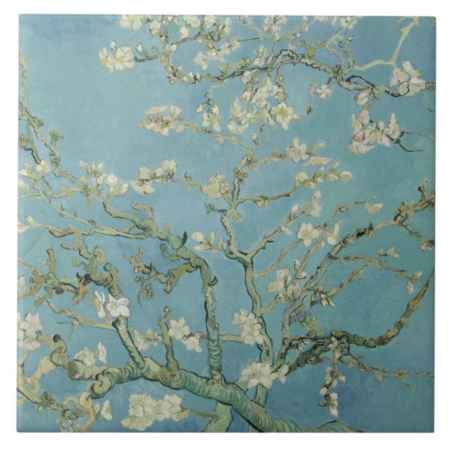 Almond Blossoms Painting by Van Gogh Tile (Front)