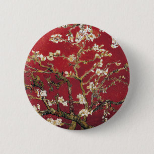 Almond Blossoms Red Vincent van Gogh Art Painting 2 Inch Round Button