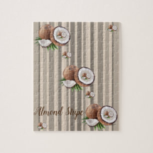 Almond Brown Stripe Jigsaw Puzzle Daisy