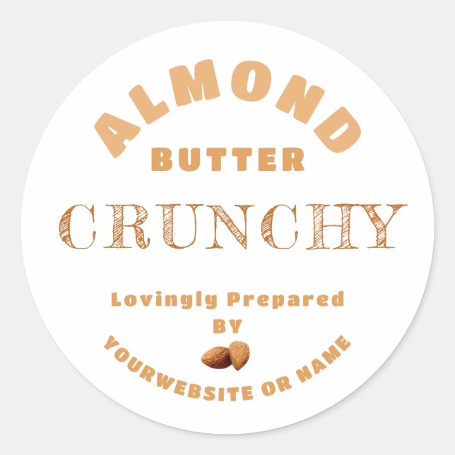 Almond Butter Classic Round Sticker (Front)