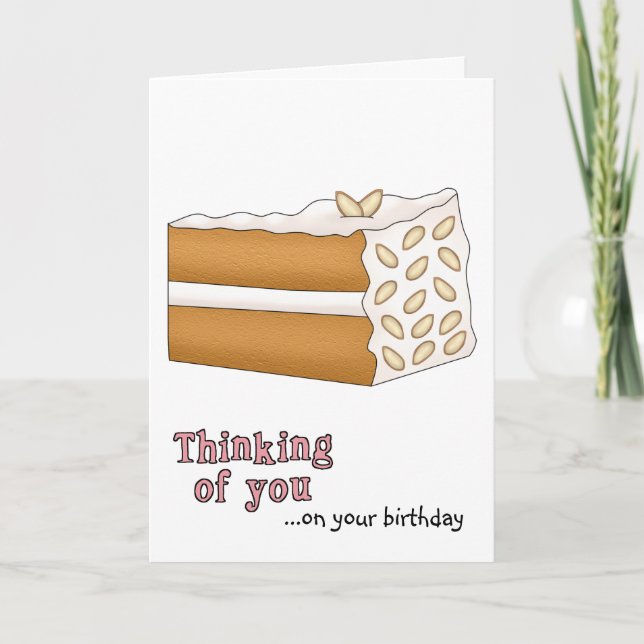 Almond Cake Birthday Card (Front)