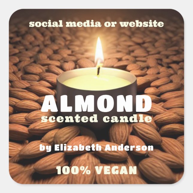 Almond Candle Square Sticker (Front)