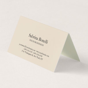 Almond Color Modern Unique Elegant Plain Simple  Business Card