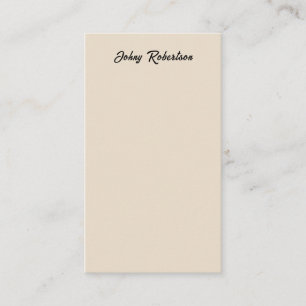 Almond Color Plain Elegant Professional Minimalist Enclosure Card