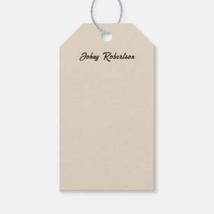 Almond Color Plain Elegant Professional Minimalist Gift Tags