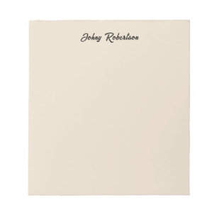 Almond Color Plain Elegant Professional Minimalist Notepad