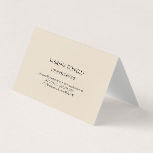 Almond Colour Modern Unique Elegant Plain Simple Business Card