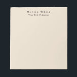 Almond Colour Plain Elegant Professional Modern Notepad<br><div class="desc">Simple,  modern,  minimalist design for companies. This template can be customized to meet all professional occupations.</div>