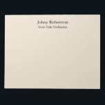 Almond Colour Plain Elegant Professional Modern Notepad<br><div class="desc">Simple,  modern,  minimalist design for companies. This template can be customized to meet all professional occupations.</div>