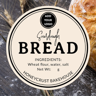 Almond Cream Bakery Sourdough Bread Label Sticker