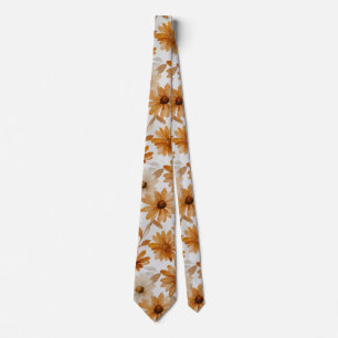 Almond Daisies Watercolor Pattern Tie