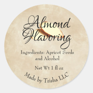 Almond Flavouring Custom  Label Sticker
