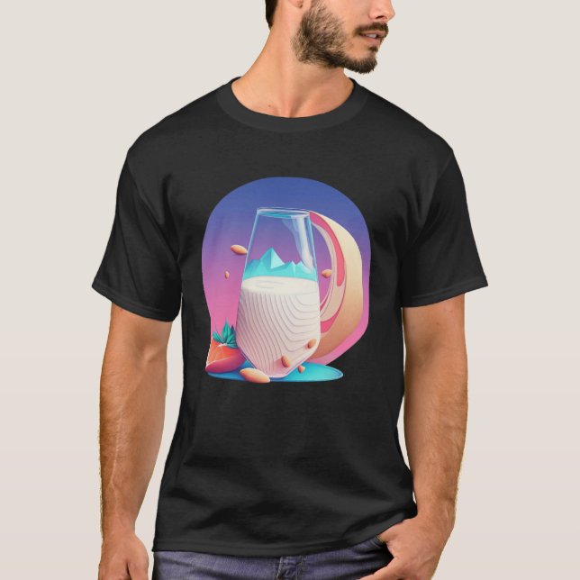 Almond Milk Synthwave 80s Retrowave Aesthetic T-Shirt (Front)