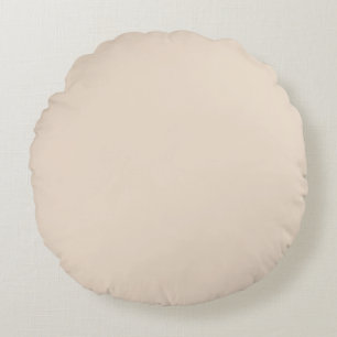 Almond solid color round pillow
