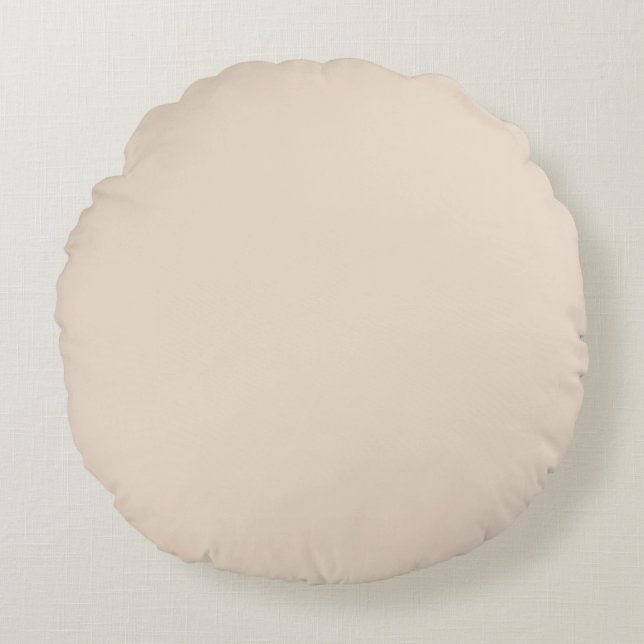 Almond solid color round pillow (Front)