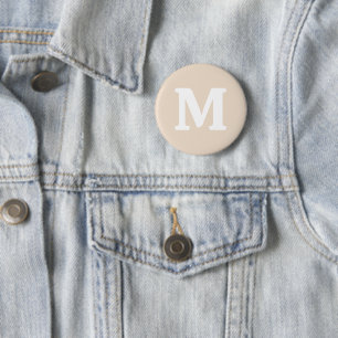 Almond solid colour 2 inch round button