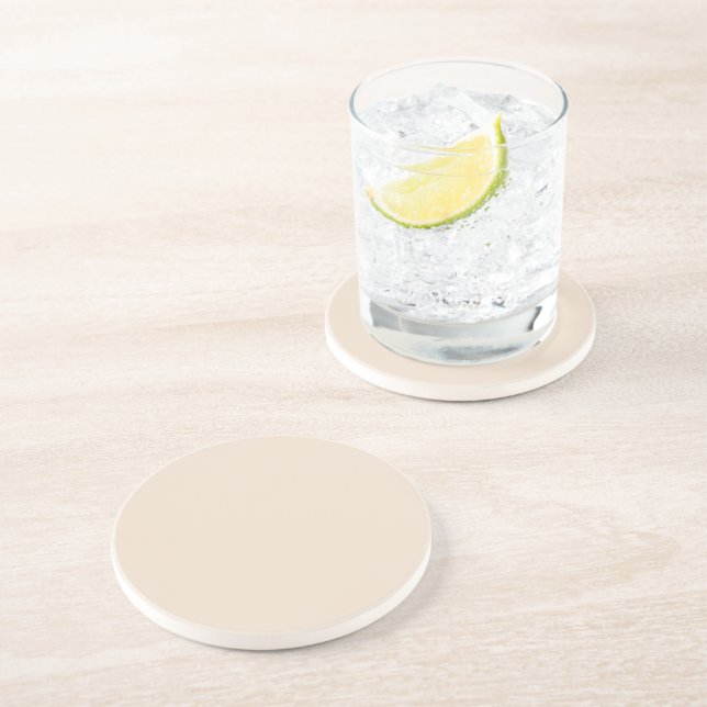 Almond solid colour coaster (Side)