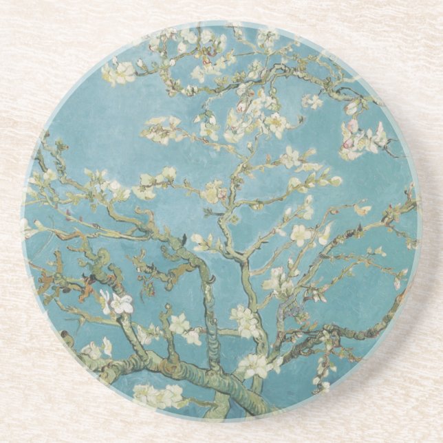 Almond tree in blossom by Vincent Van Gogh Coaster (Front)