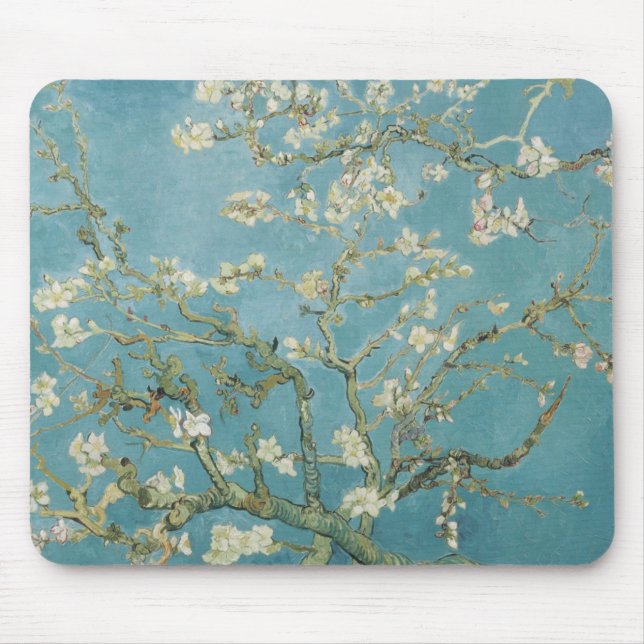 Almond tree in blossom by Vincent Van Gogh Mouse Pad (Front)
