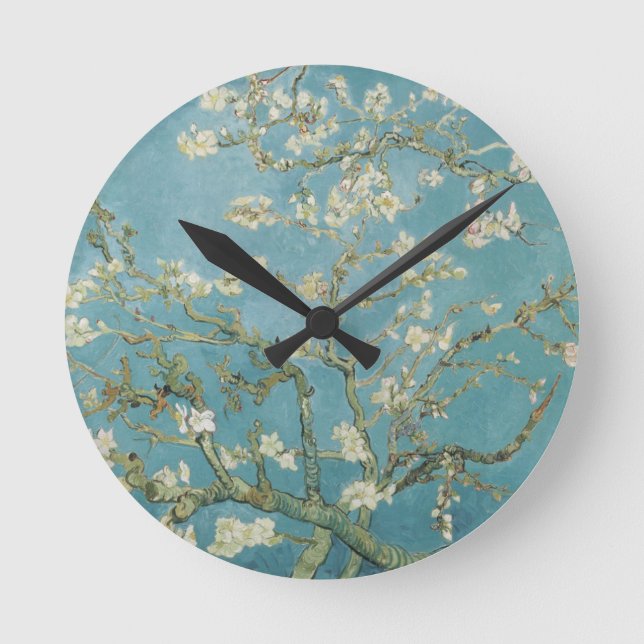 Almond tree in blossom by Vincent Van Gogh Round Clock (Front)