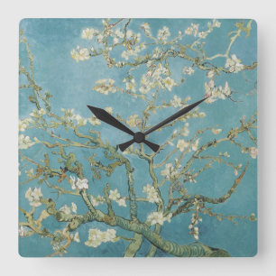 Almond tree in blossom by Vincent Van Gogh Square Wall Clock
