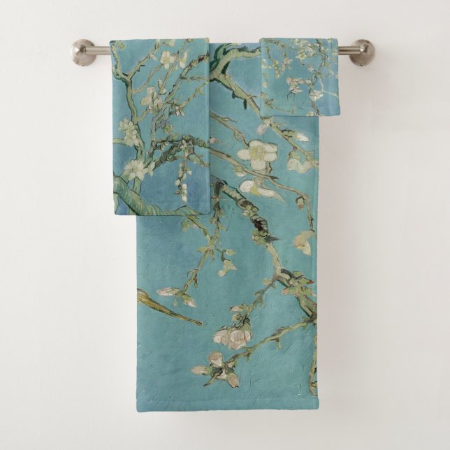 Almond tree in blossom Vincent Van Gogh Bath Towel Set (Insitu)