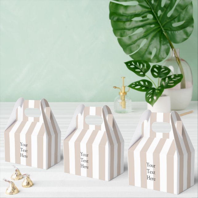 Almond & White Stripes  Favor Box (Multiple)