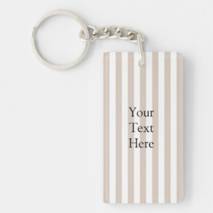 Almond & White Stripes  Keychain