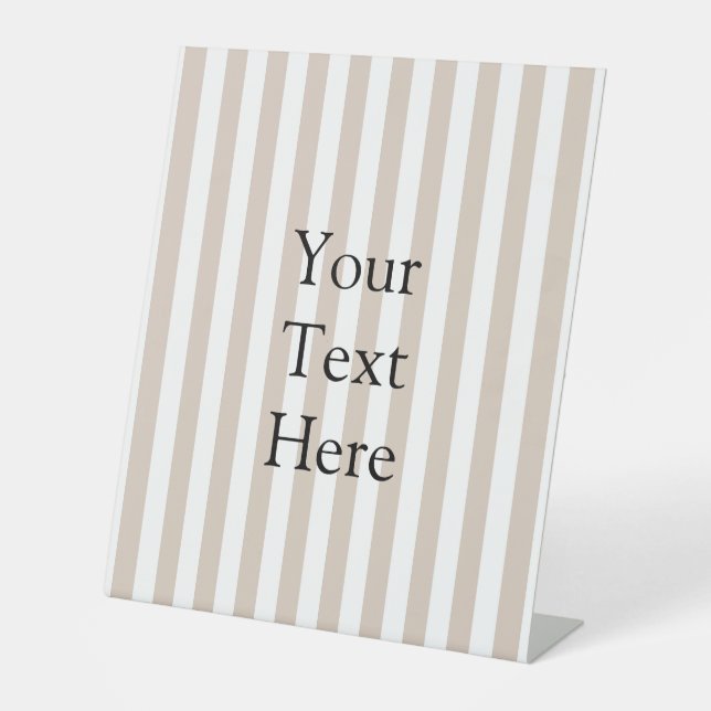 Almond & White Stripes  Pedestal Sign (Front)