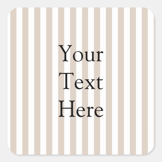 Almond & White Stripes  Square Sticker (Front)