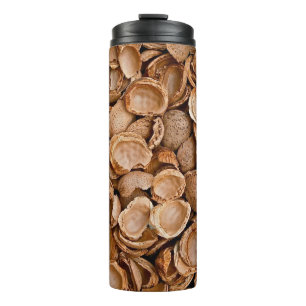 Almonds shells empty cracked thermal tumbler