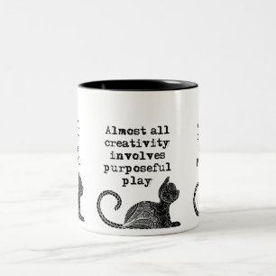 Almost all creativity involves purposeful play I Two-Tone Coffee Mug
