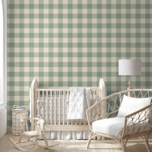 Almost Awake Gingham - Along the River plaid. Wallpaper