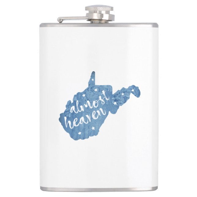 Almost Heaven West Virginia Hip Flask (Front)