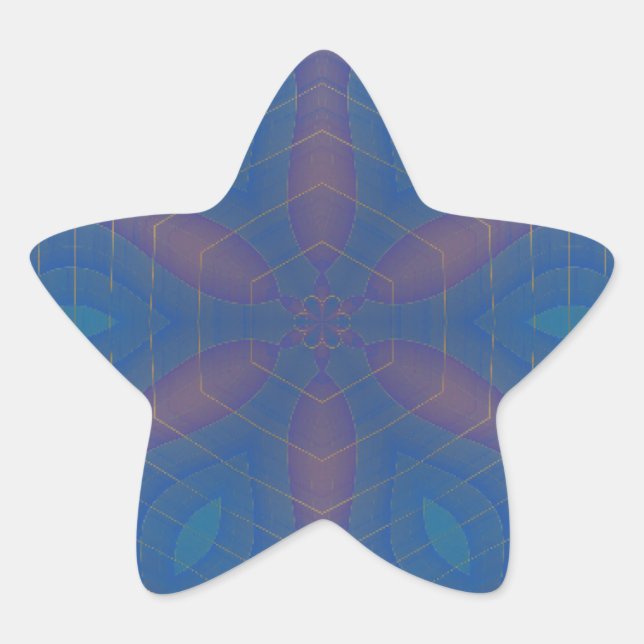 Almost Hexagonal Kaleidoscope Mandala Star Sticker (Front)