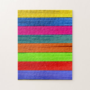 Almost  impossible colourful planks jigsaw puzzle