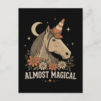 Almost Magical Funny Horse Unicorn Postcard