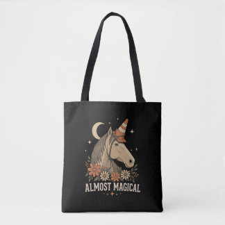 Almost Magical Funny Horse Unicorn Tote Bag