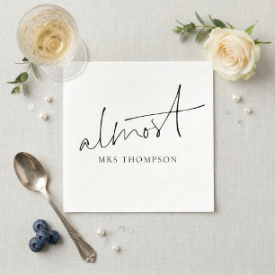 Almost Mrs Name Bridal Shower Napkin