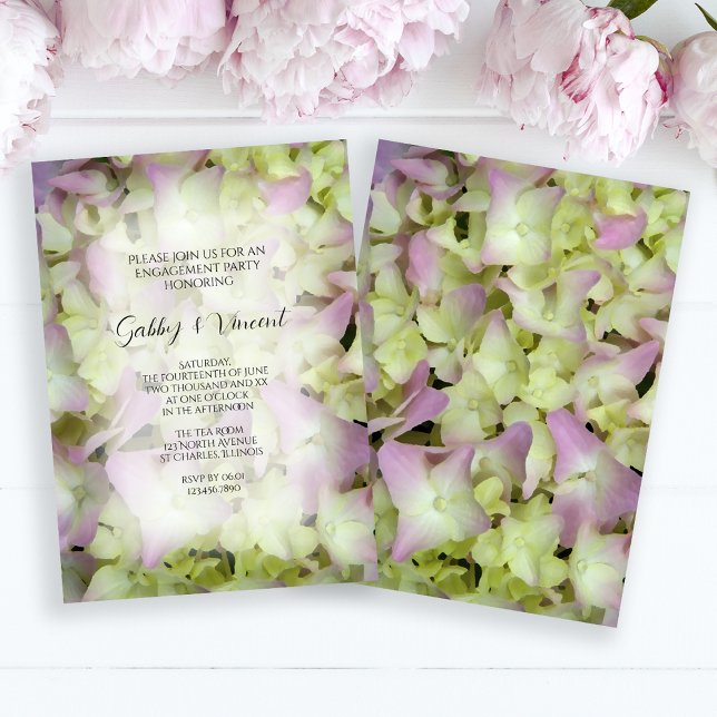 Almost Pink Hydrangea Engagement Party Invitation (Creator Uploaded)